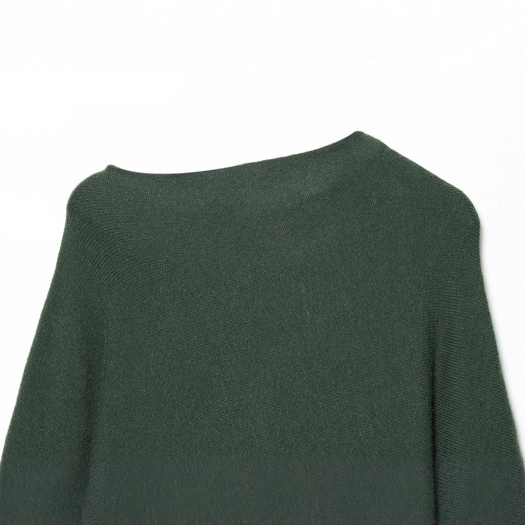 Damen nan kastiger Cropped Strickpullover mit weiten Raglanärmeln, verlängerten Ärmelbündchen und geripptem Saum Drune