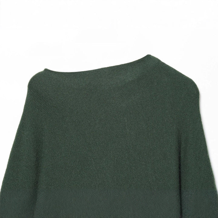 Damen nan kastiger Cropped Strickpullover mit weiten Raglanärmeln, verlängerten Ärmelbündchen und geripptem Saum Drune