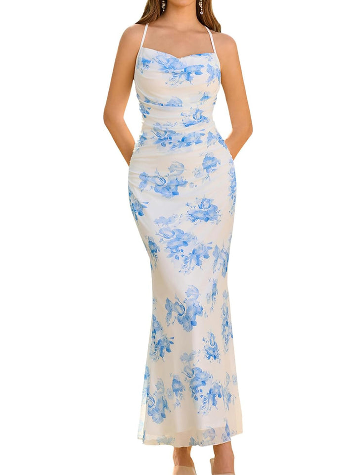 Damen Eingehülltes Abendkleid mit trägerlosem Design und Raffungen Drune