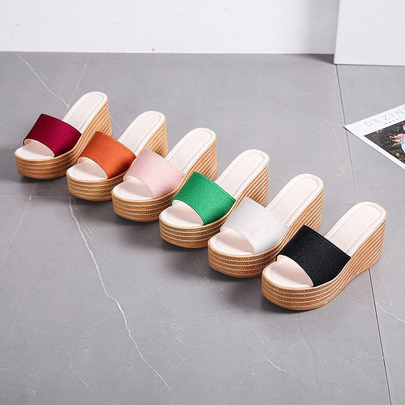 Damen Wedge-Pantoletten mit bequemem Riemendesign und rutschfester Sohle Drune