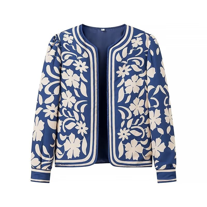Damen modische Blumenjacke mit elegantem Schnit Drune