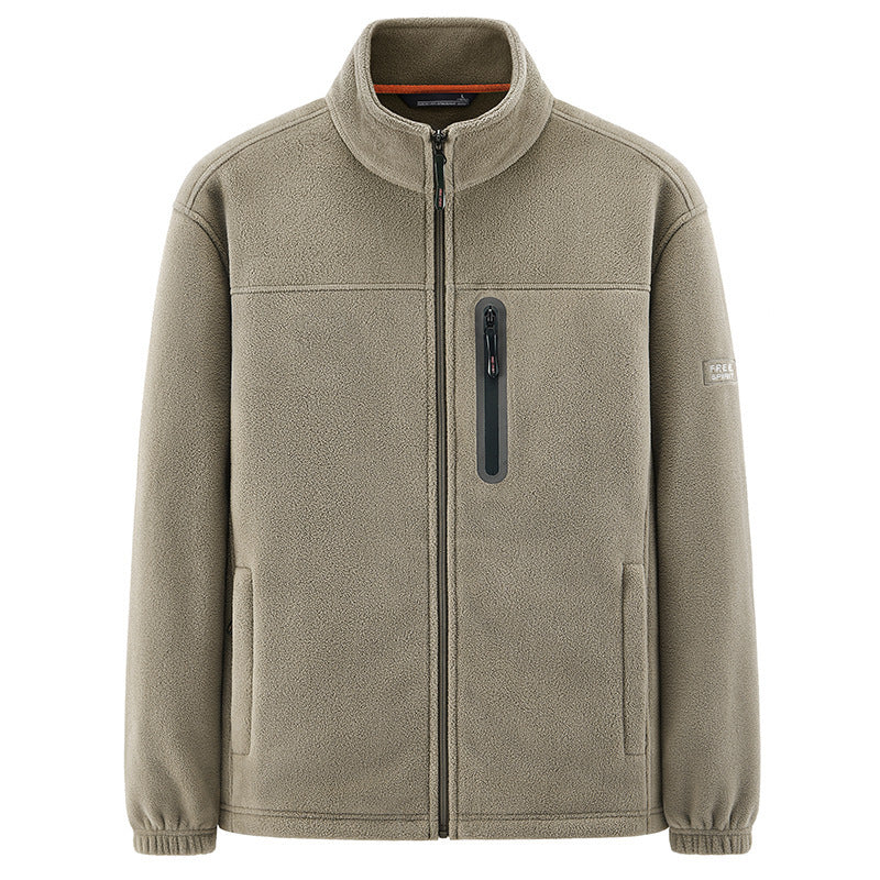 Herren Isolierende Mikrofleece-Funktionsjacke mit wasserdichter Brusttasche und Stehkragen Drune