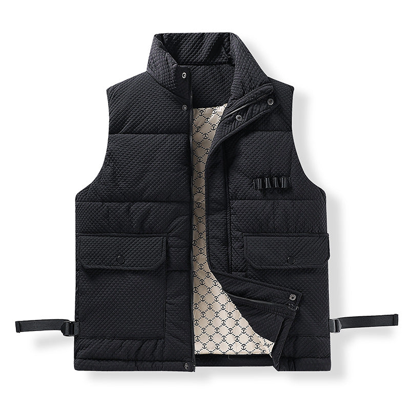 Herren Utility-Steppweste mit Thermofutter, Fronttaschen und verstellbaren Seitengurten Drune