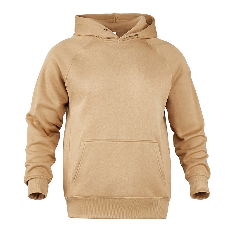 Unisex nan weicher Baumwollfleece Kapuzenpullover mit Kängurutasche und Raglanärmeln Drune