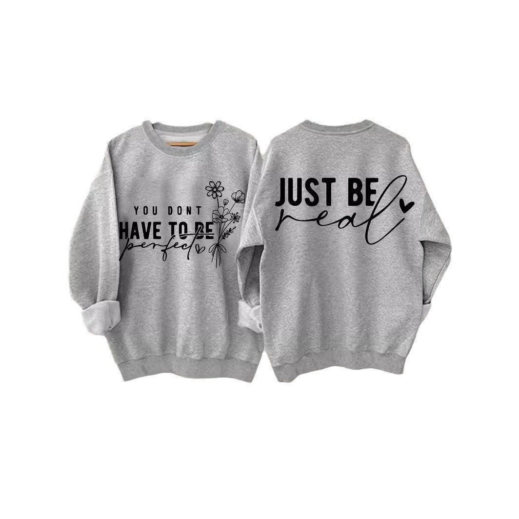 Damen lässiger Pullover mit inspirierenden Botschaften Drune