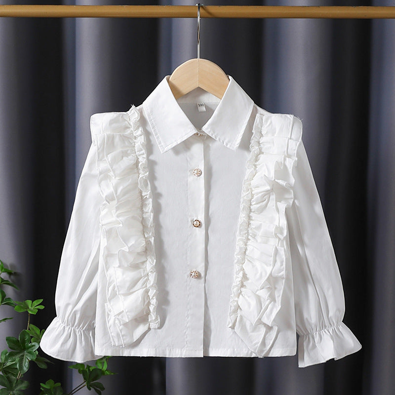 Mädchen Bluse mit Rüschendetails und eleganten Puffärmeln Drune