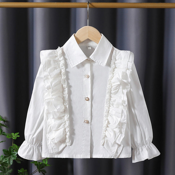 Mädchen Bluse mit Rüschendetails und eleganten Puffärmeln Drune