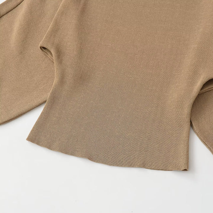 Damen Feinstrick-Poncho mit ausgestellten Fledermausärmeln Drune