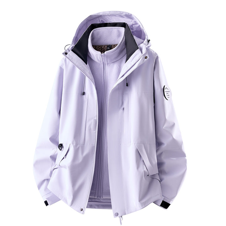 Damen Dreiteilige wasserdichte Outdoorjacke mit abnehmbarem Fleece-Innenlayer Drune