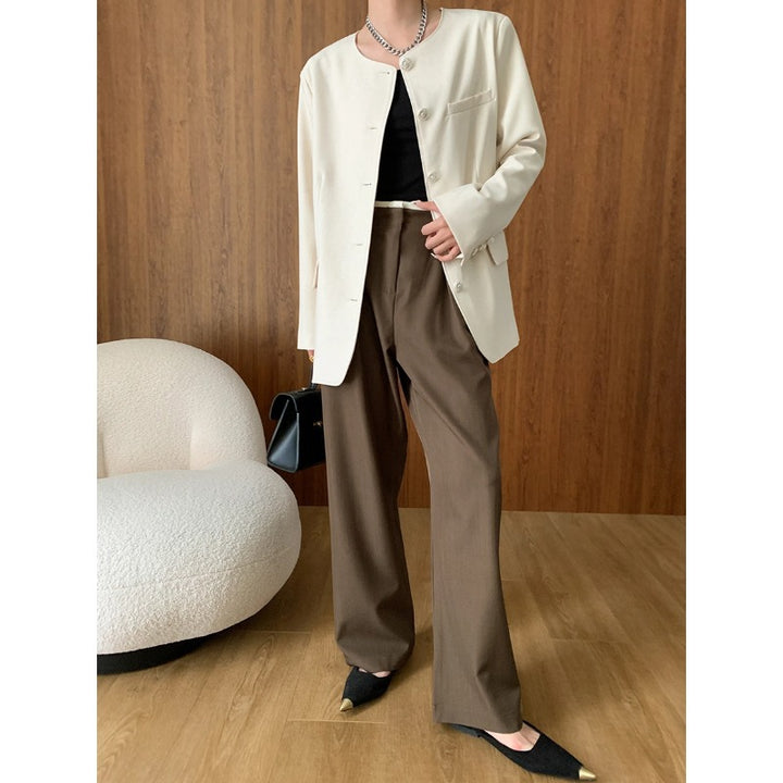 Damen eleganter und bequemer Langmantel mit weit geschnittenem Design Drune