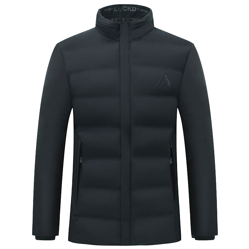 Herren Wattierte City-Jacke mit Stehkragen, wasserabweisender Oberfläche und verdecktem Reißverschluss Drune