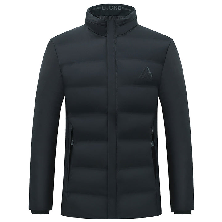 Herren Wattierte City-Jacke mit Stehkragen, wasserabweisender Oberfläche und verdecktem Reißverschluss Drune