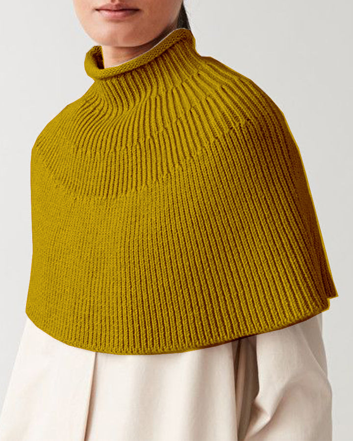 Damen Strickcape mit hochgeschlossenem Kragen Drune