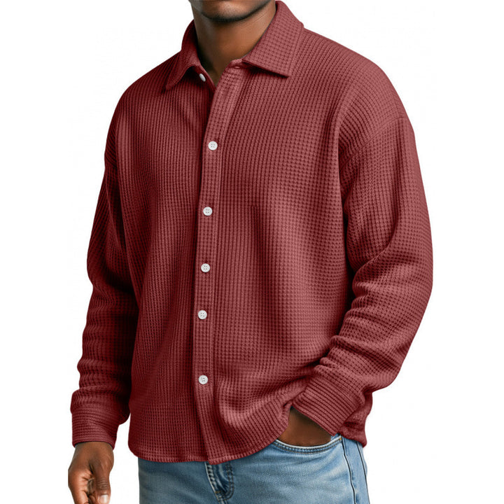 Herren Modische Strickjacke mit hohem Kragen Drune