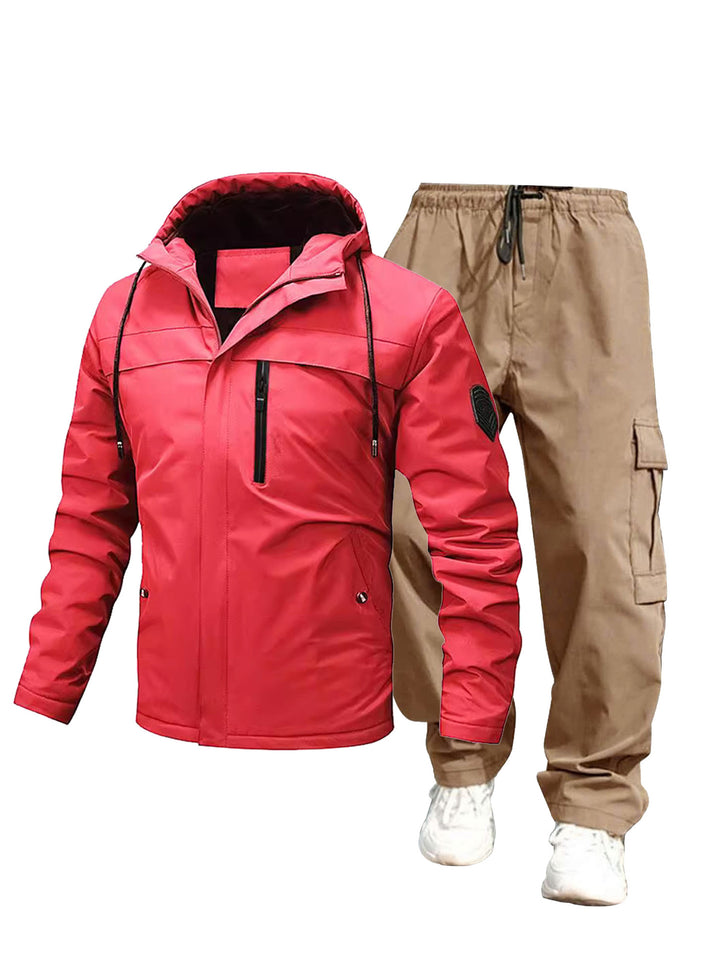Herren Wetterfeste Outdoor-Jacke und Cargo-Hose Drune