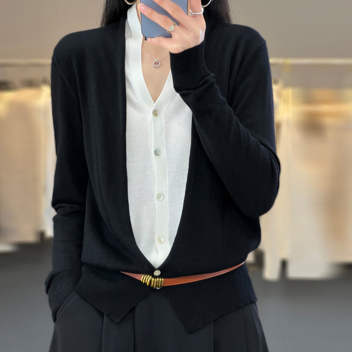 Damen Leichter Offener Feinstrick-Cardigan mit asymmetrischer Zipfelkante und taillierter Silhouette Drune
