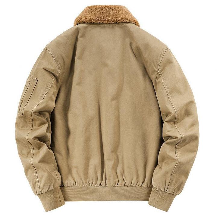 Herren Canvas-Bomberjacke mit gesteppter Thermofütterung und Teddykragen Drune