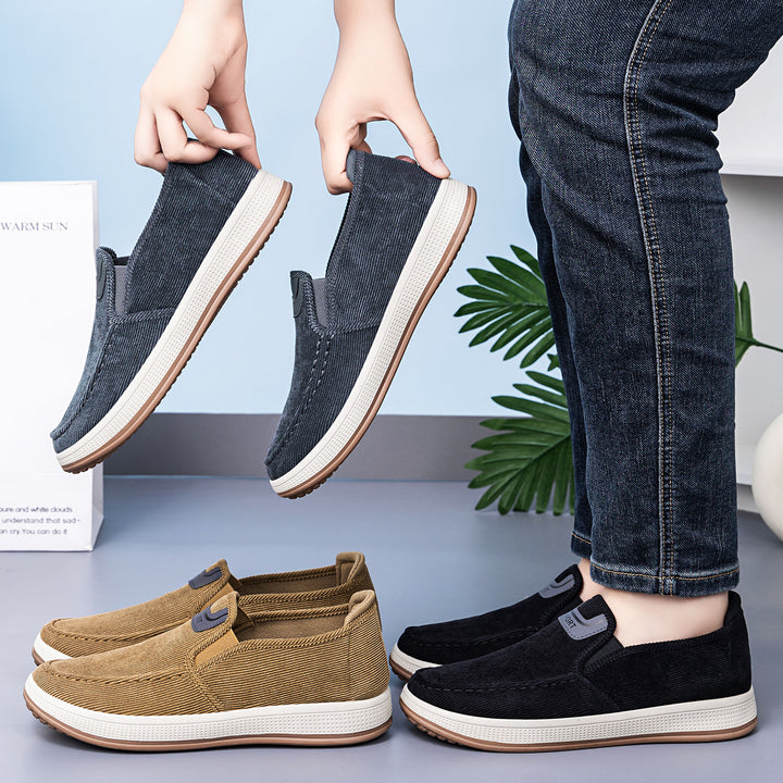 Herren nan Cord-Slipper-Sneaker mit elastischem Einstieg, gepolsterter Innensohle und griffiger Gummilaufsohle Drune