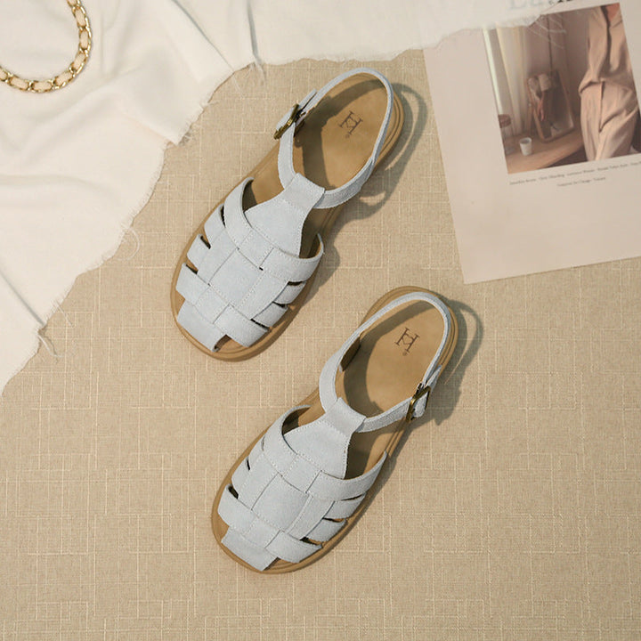 Damen Komfortable und modische Riemchensandalen mit geflochtenem Design Drune