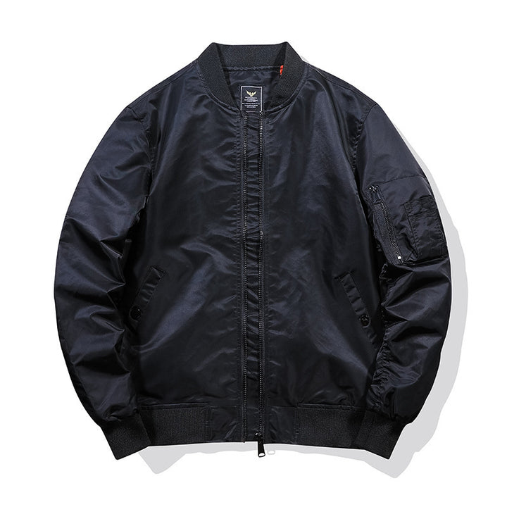 Herren Leichter Nylon‑Bomber mit kontrastierendem Futter und Ärmeltasche Drune