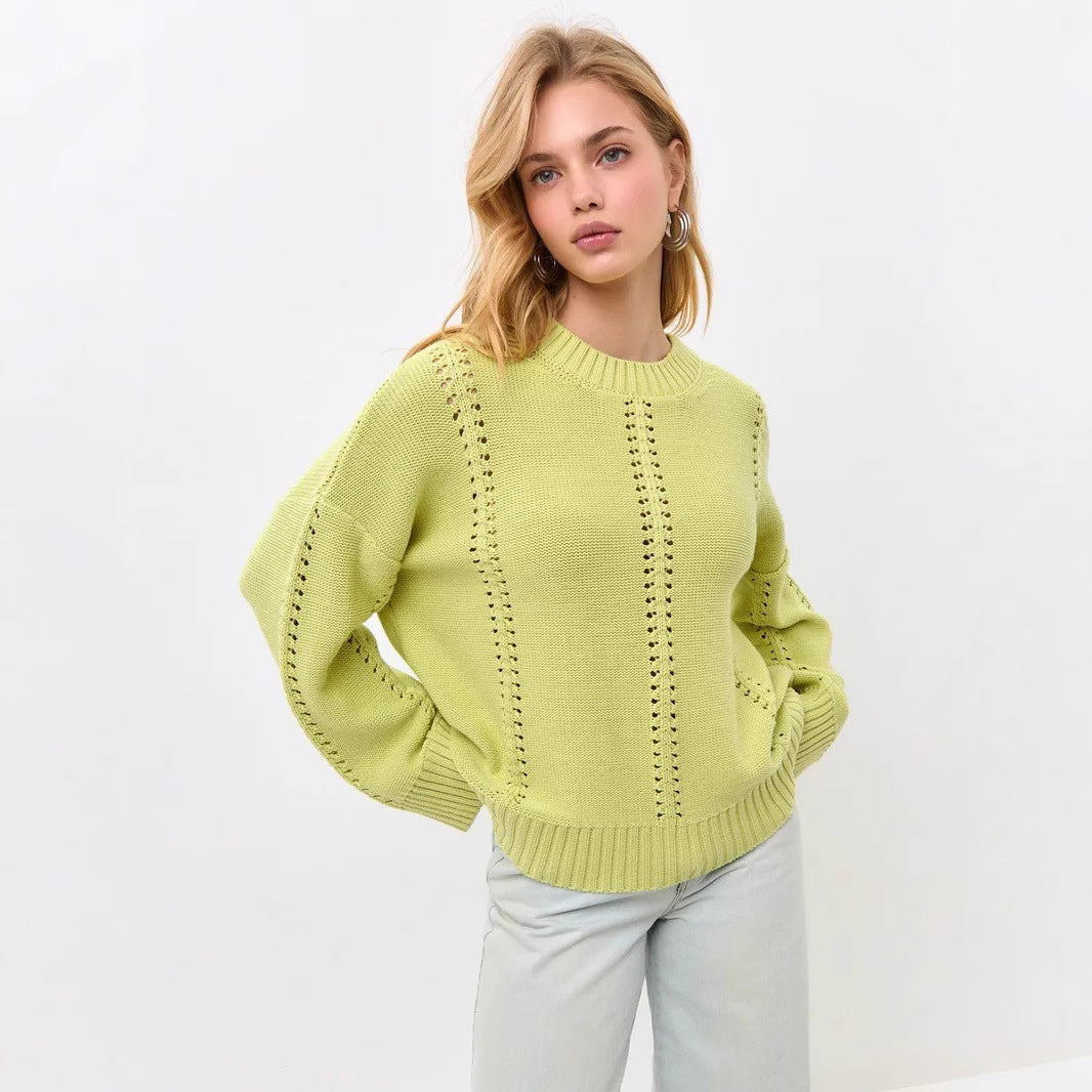Damen Lässiger Strickpullover mit modernem Schnitt Drune