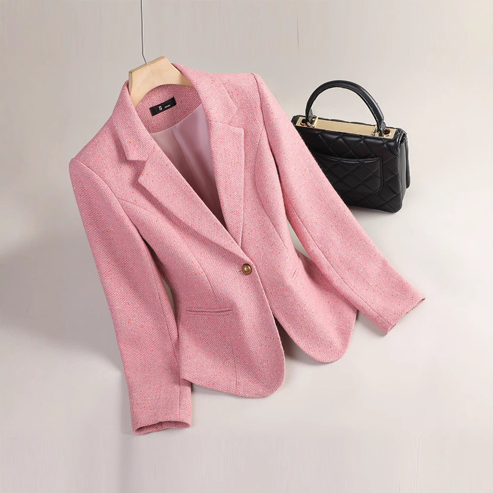 Drune | Blazer Taillierte Passform Luxuriöser Stoff Ein Knopf Knopfdetails