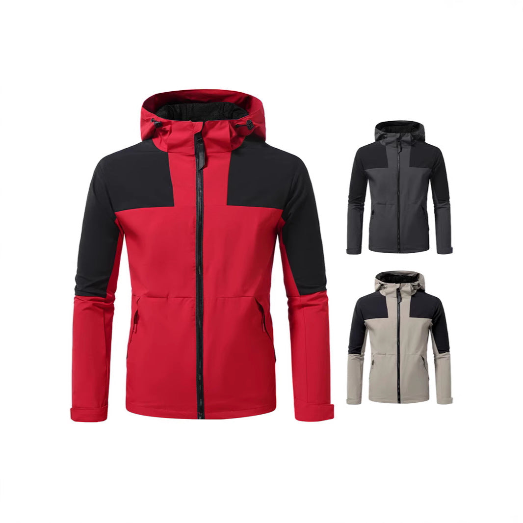 Herren Windbreaker Jacke mit verstellbarem Kapuzenkragen und seitlichen Taschen Drune
