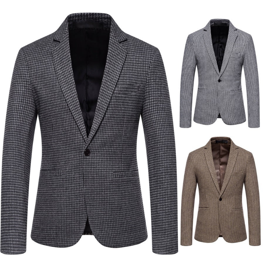 Herren eleganter Blazer mit modernem Schachbrettmuster Drune