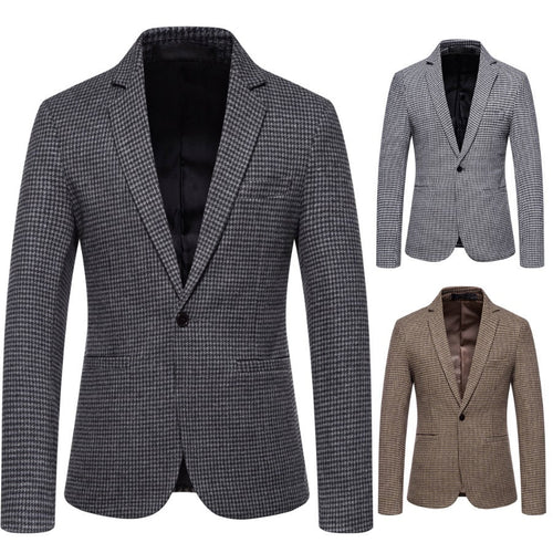 Herren eleganter Blazer mit modernem Schachbrettmuster Drune
