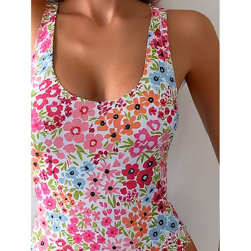 Damen Blumenmuster Badeanzug Drune