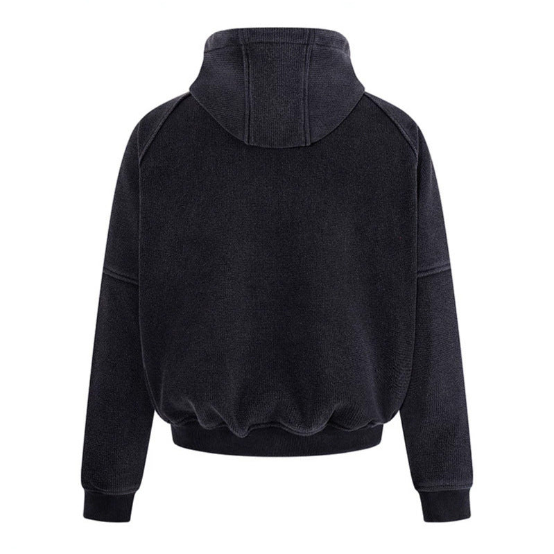 Damen Kapuzen-Bomberjacke aus Teddyfleece mit Metallhaken und elastischem Saum Drune