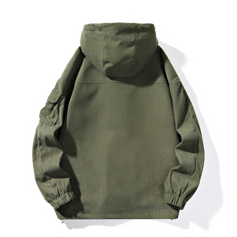 Herren Modische Outdoorjacke mit Kapuze Drune