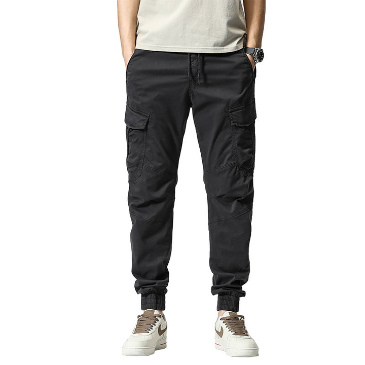 Herren Cargo-Joggerhose mit ergonomischen Kniepasse, elastischem Tunnelzugbund und großvolumigen Klappentaschen Drune