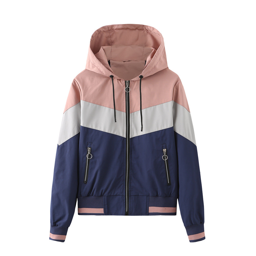 Damen sportliche Windbreaker-Jacke mit praktischen Reißverschlusstaschen Drune