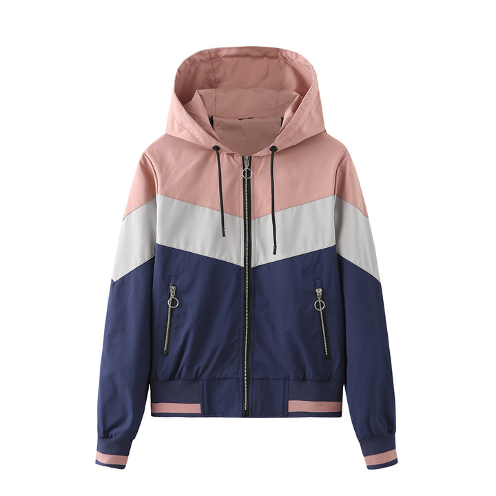 Damen sportliche Windbreaker-Jacke mit praktischen Reißverschlusstaschen Drune