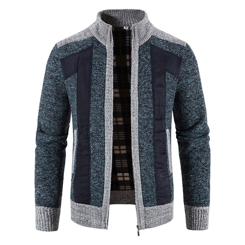 Herren modische Strickjacke mit einzigartigem Schnitt und verstecktem Reißverschluss Drune