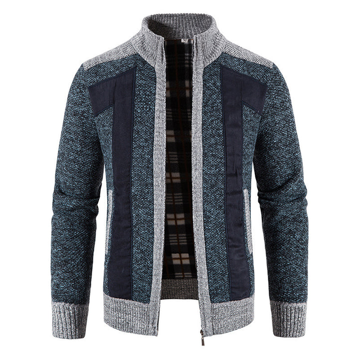 Herren modische Strickjacke mit einzigartigem Schnitt und verstecktem Reißverschluss Drune