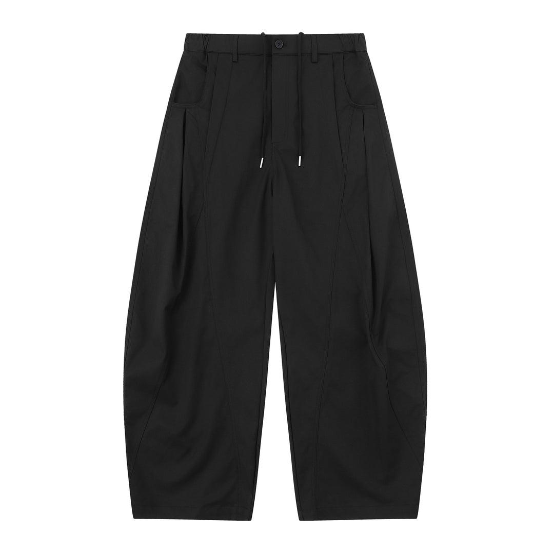 Damen High-Waist Cropped-Cargo-Hose mit abgesteppten Paneelen und Tunnelzug Drune