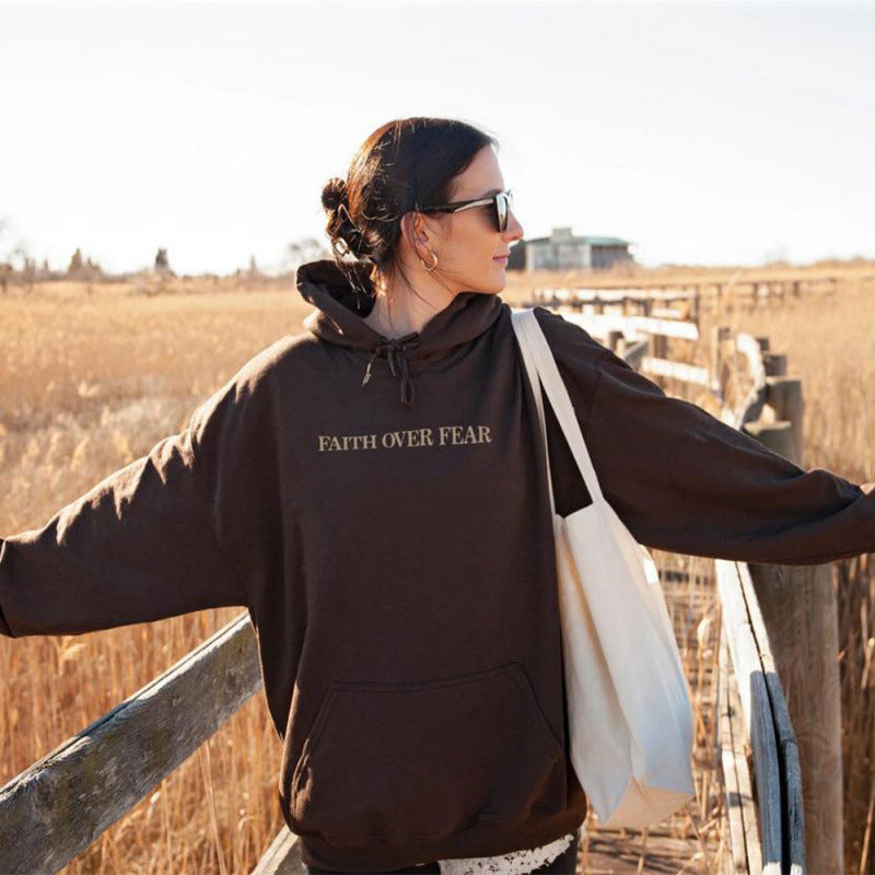 Damen Kapuzenpullover mit inspirierendem Schriftzug und hochwertiger Baumwolle Drune