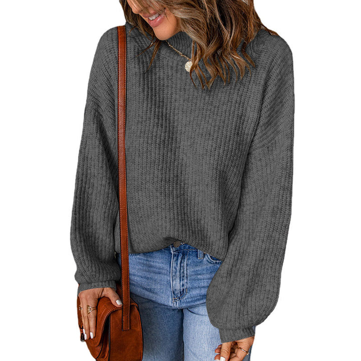 Damen Übergroßer Pullover mit strukturiertem Muster und hochgeschlossenen Ausschnitt Drune