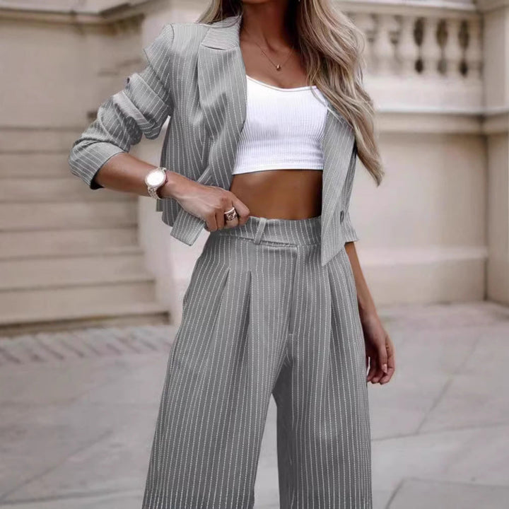 Damen modischer Blazer mit weit geschnittenen Hosen Drune