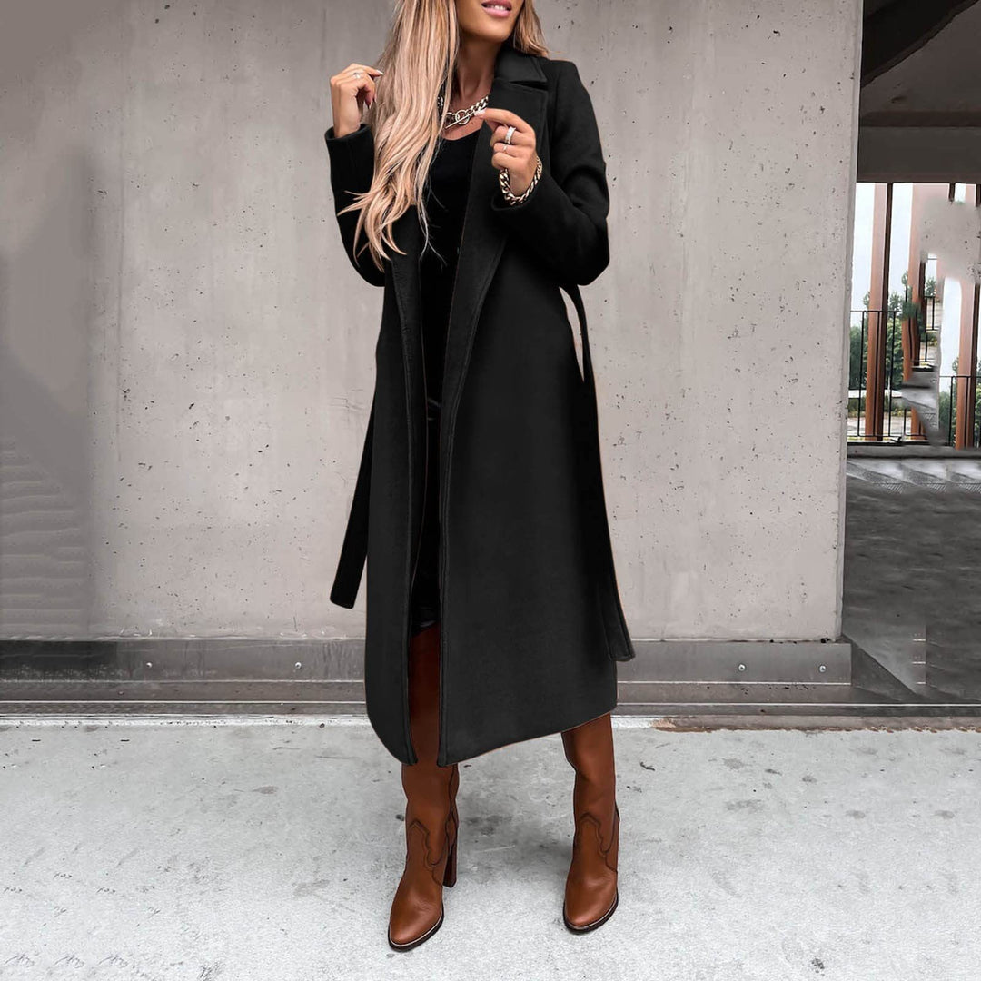 Damen eleganter und warmer Wollmantel Drune