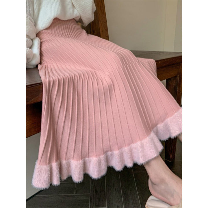 Damen Eleganter Plisseerock mit Volants Drune