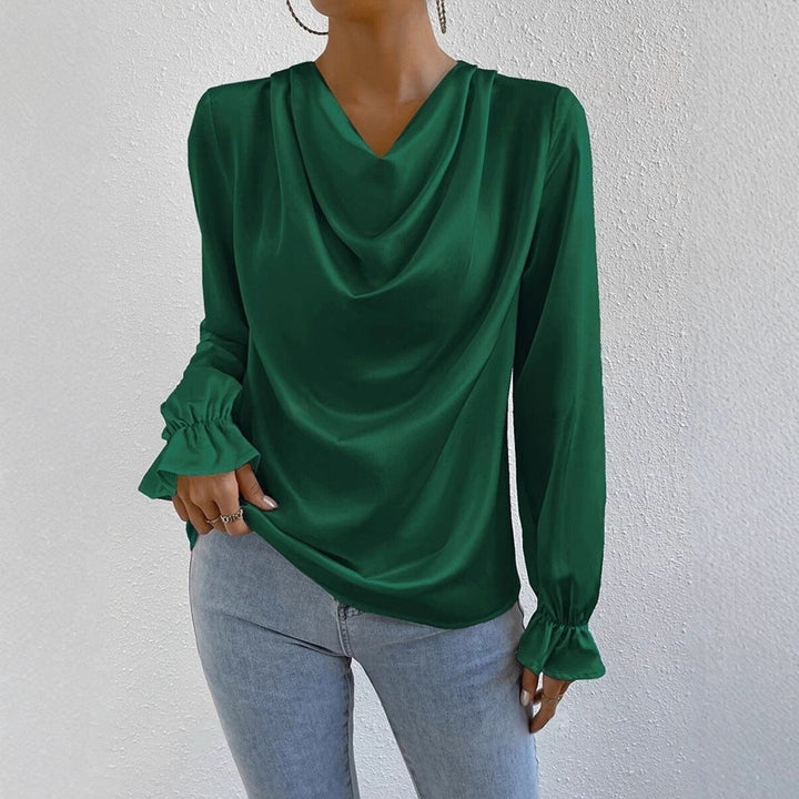 Drune | Satin Langarmbluse Top