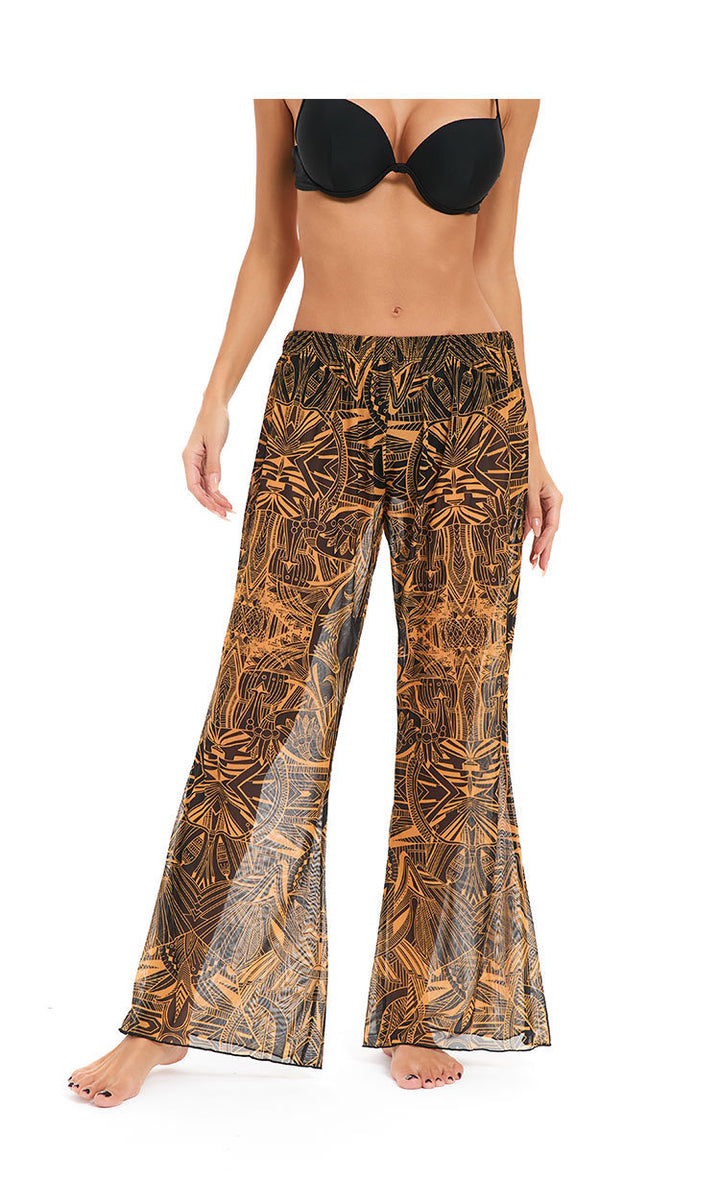 Damen Leggings aus luftiger, transparenter Stoffqualität mit exotischem Muster Drune