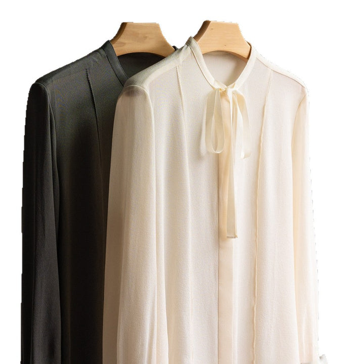 Damen Edle Bluse mit Schleifen-Detail Drune