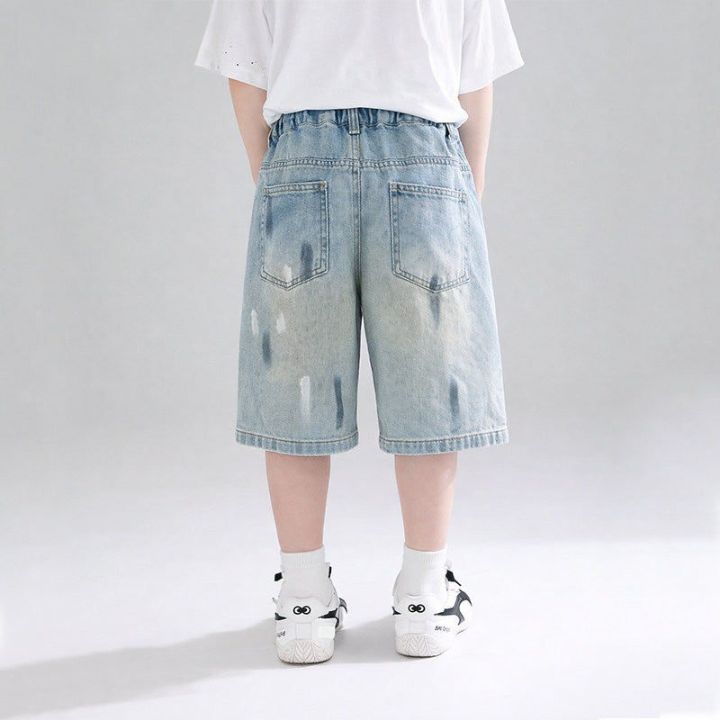 Unisex trendige Denim-Bermudas Drune