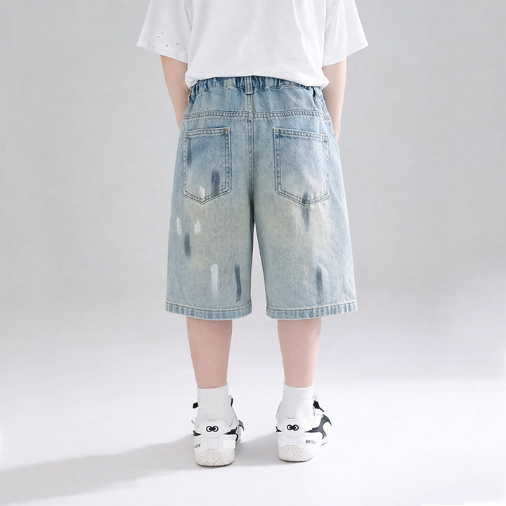 Unisex trendige Denim-Bermudas Drune