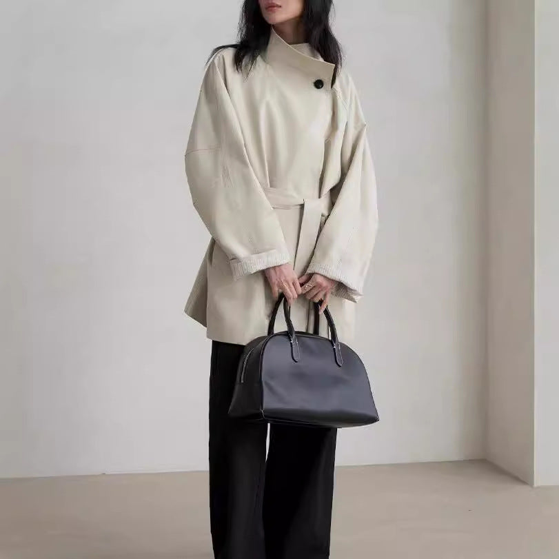 Damen Stilvolle Übergangsjacke mit Taillengürtel Drune