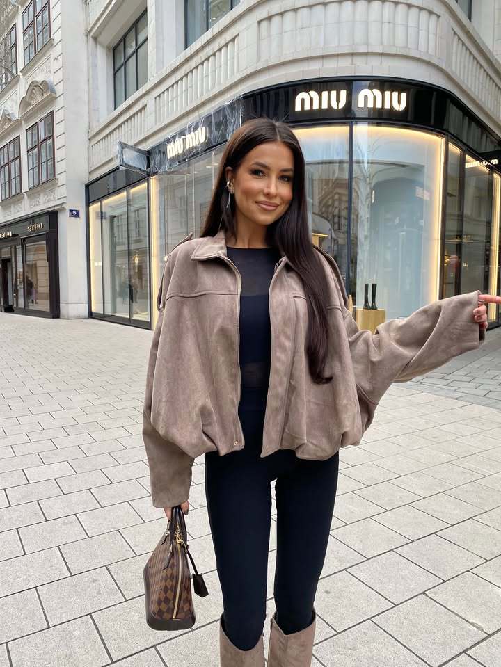 Damen Modische Oversized Jacke Drune